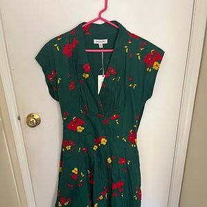 Green floral dress